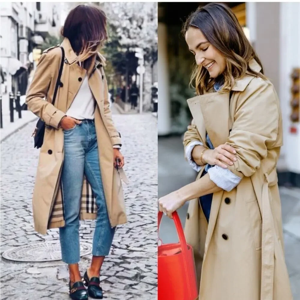 BURBERRY Kensington Long Trench Coat Jacket 2 - Picture 4 of 13
